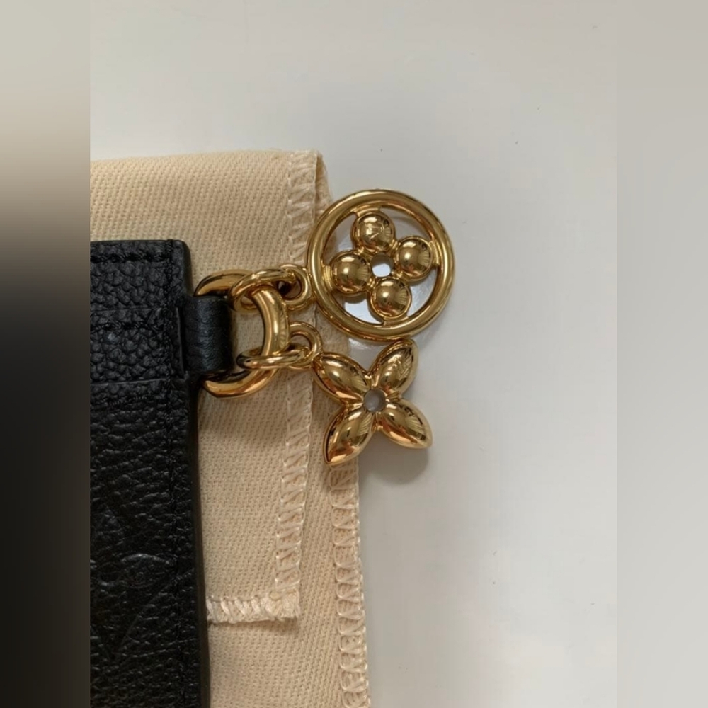 Louis Vuitton Black Monogram Empreinte Card Holder with Gold Charm - Picture 4 of 7
